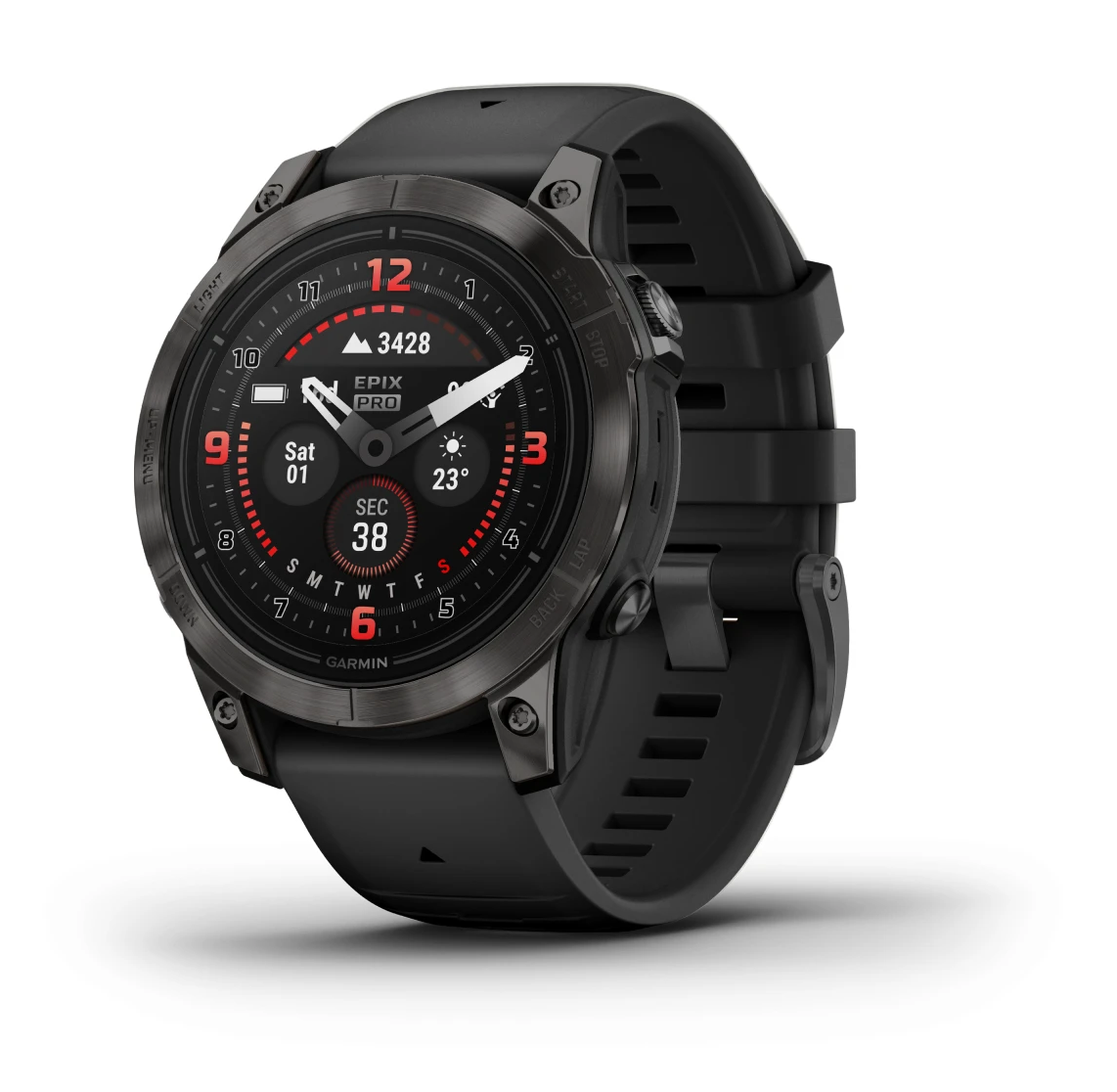 Product Image for Garmin epix™ Pro Gen 2 - Sapphire Edition 47 mm Kolgrå titan med diamantliknande kol och svart armband