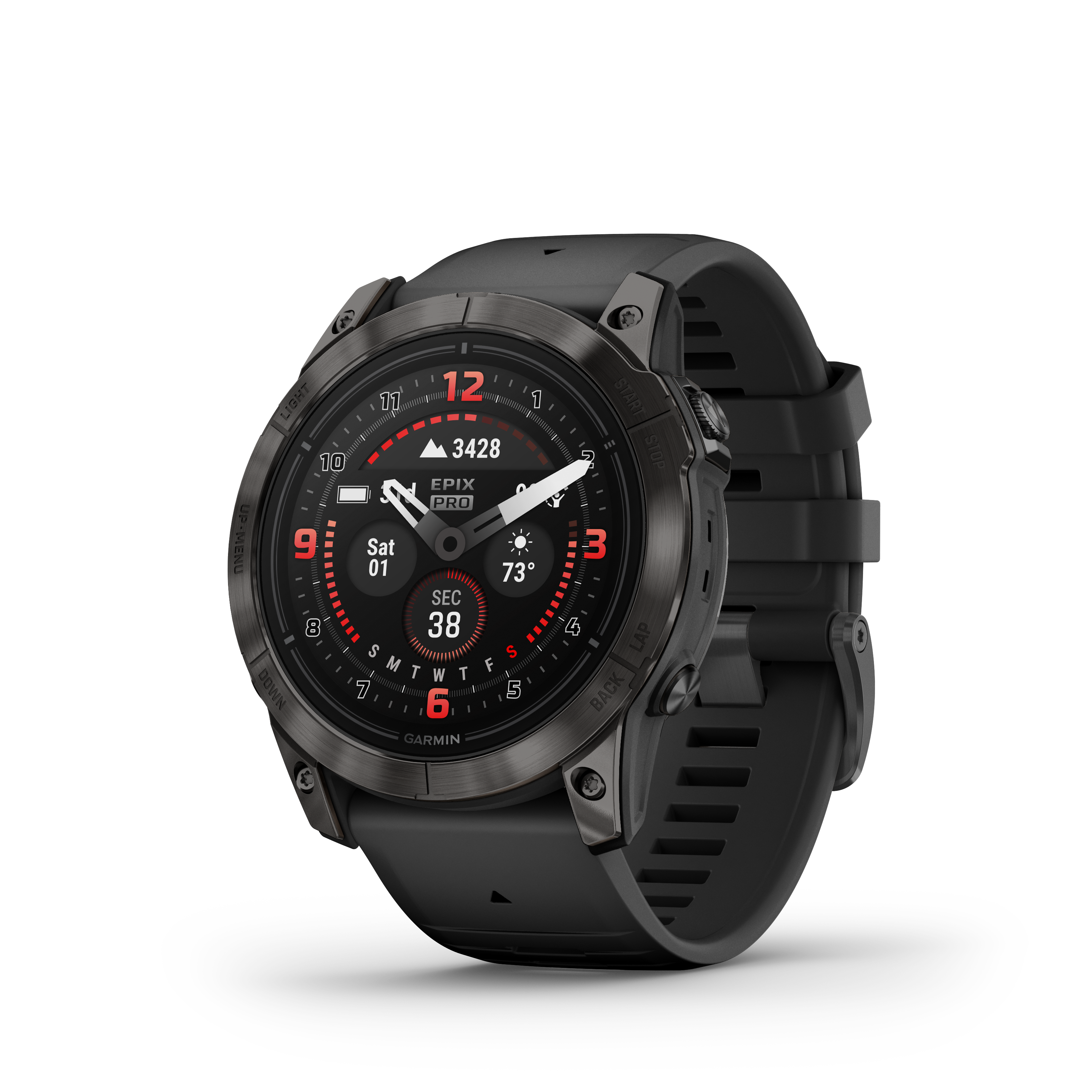 Product Image for Garmin epix™ Pro Gen 2 – Sapphire Edition 51 mm Kolgrå titan med diamantliknande kol och svart armband
