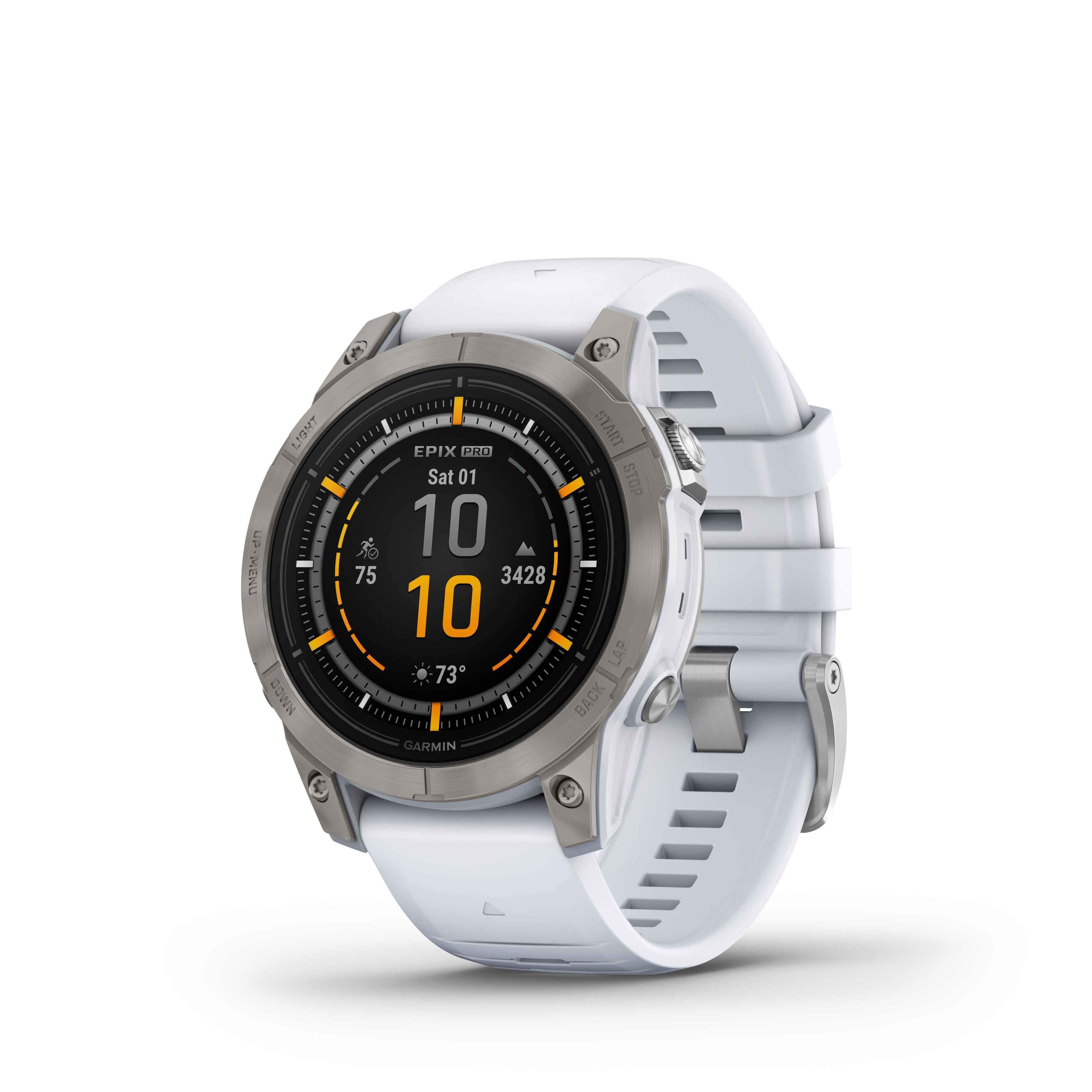 Product Image for Garmin epix™ Pro Gen 2 – Sapphire Edition 47 mm Titan med vitt armband